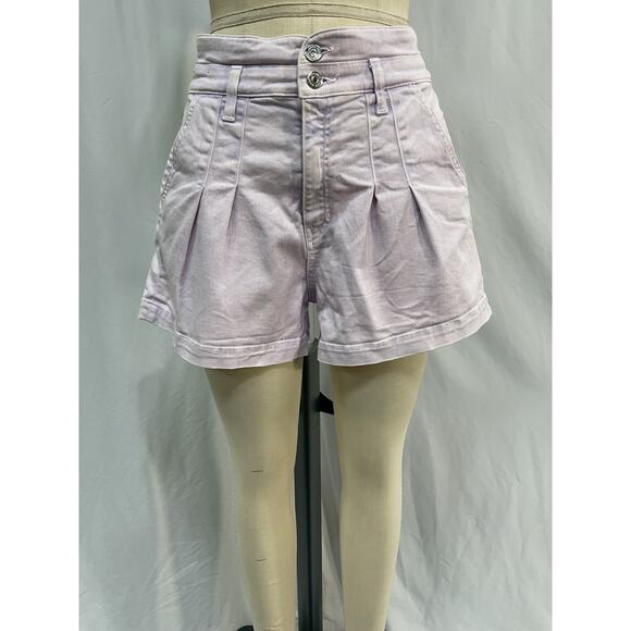 Veronica Beard 'Jaylen' Purple Cotton Pleated Denim Shorts Size 30 - Picture 2 of 5